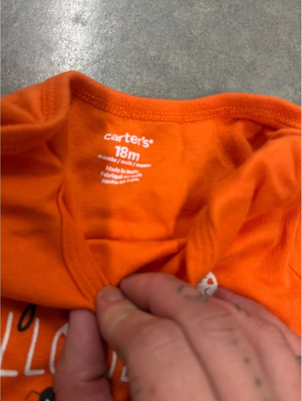 Carter's Orange 'My First Halloween' Long Sleeve Baby Bodysuit 18M